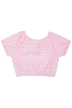 Meisjes blouse korte mouw rose