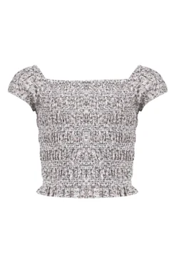 Meisjes blouse korte mouw blauw