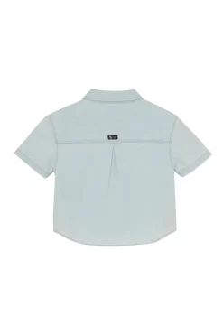 Meisjes blouse korte mouw blauw
