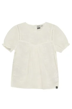 Meisjes blouse korte mouw wit