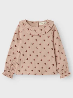 Meisjes blouse lange mouw rose