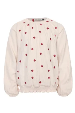Meisjes blouse lange mouw ecru