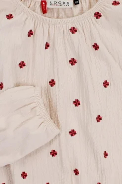 Meisjes blouse lange mouw ecru