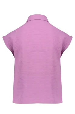 Meisjes blouse mouwloos paars