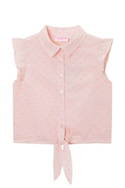 Meisjes blouse mouwloos rose