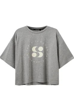 Meisjes t-shirt korte mouw grijs