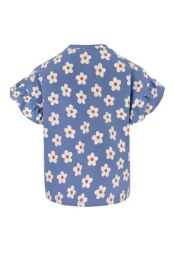 Meisjes t-shirt korte mouw blauw