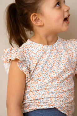 Meisjes t-shirt korte mouw oranje
