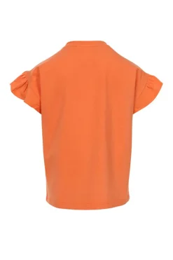 Meisjes t-shirt korte mouw oranje