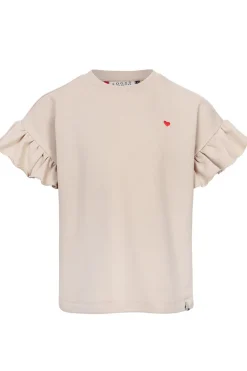 Meisjes t-shirt korte mouw bruin