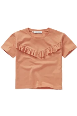 Meisjes t-shirt korte mouw oranje