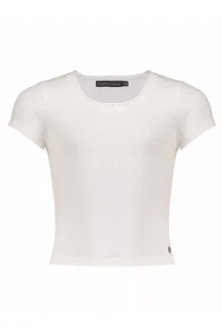 Meisjes t-shirt korte mouw ecru