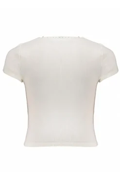 Meisjes t-shirt korte mouw ecru