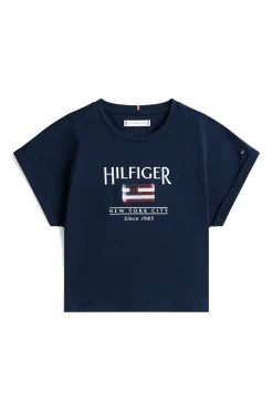 Meisjes t-shirt korte mouw blauw