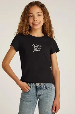 Meisjes t-shirt korte mouw zwart