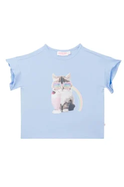 Meisjes t-shirt korte mouw blauw