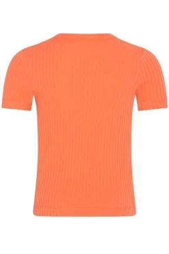 Meisjes t-shirt korte mouw oranje