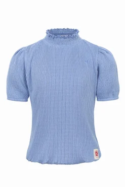 Meisjes t-shirt korte mouw blauw