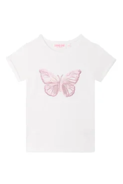 Meisjes t-shirt korte mouw ecru