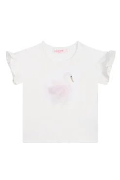 Meisjes t-shirt korte mouw ecru