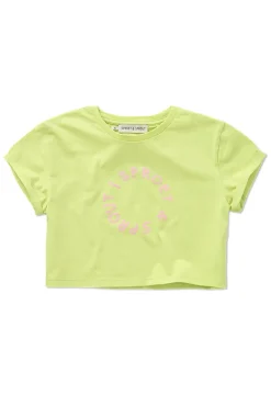 Meisjes t-shirt korte mouw geel