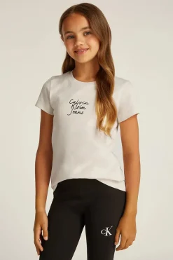 Meisjes t-shirt korte mouw bruin