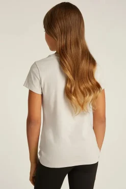 Meisjes t-shirt korte mouw bruin
