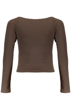 Meisjes t-shirt lange mouw bruin