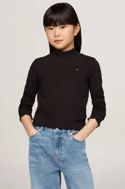 Meisjes t-shirt lange mouw zwart