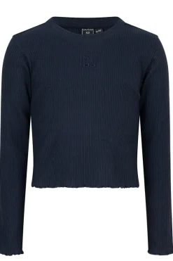 Meisjes t-shirt lange mouw blauw