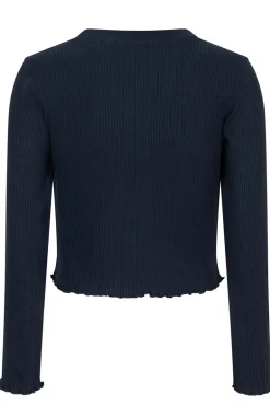 Meisjes t-shirt lange mouw blauw