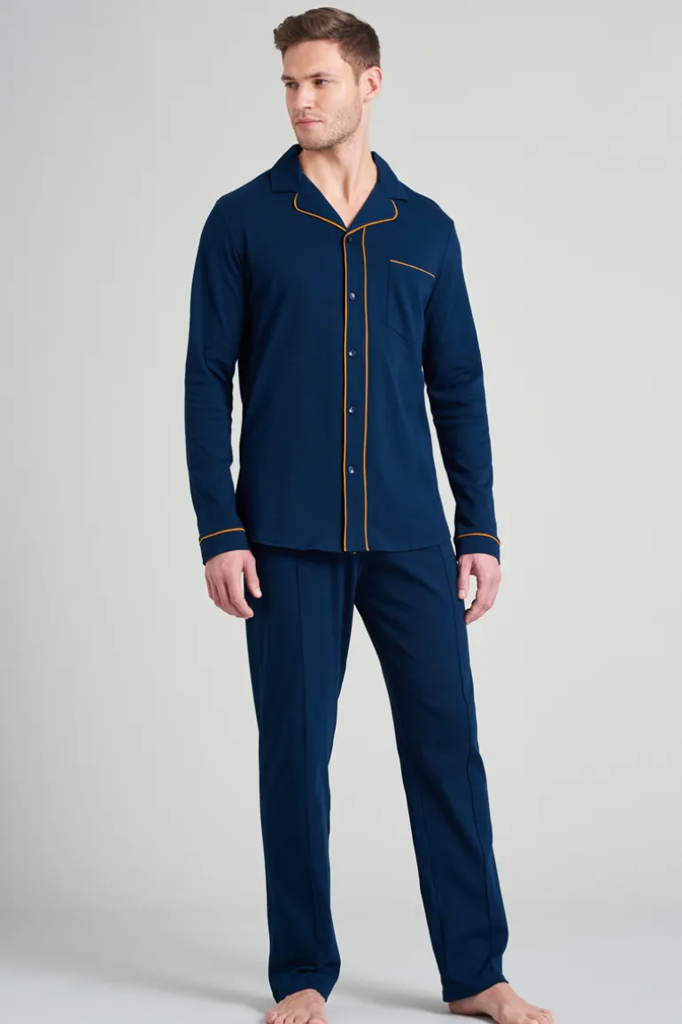 Nachtmode heren pyjama blauw