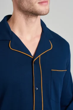 Nachtmode heren pyjama blauw