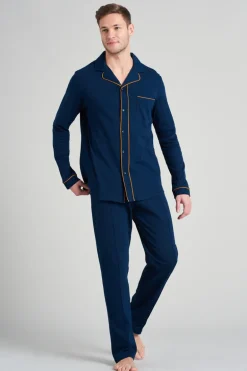 Nachtmode heren pyjama blauw