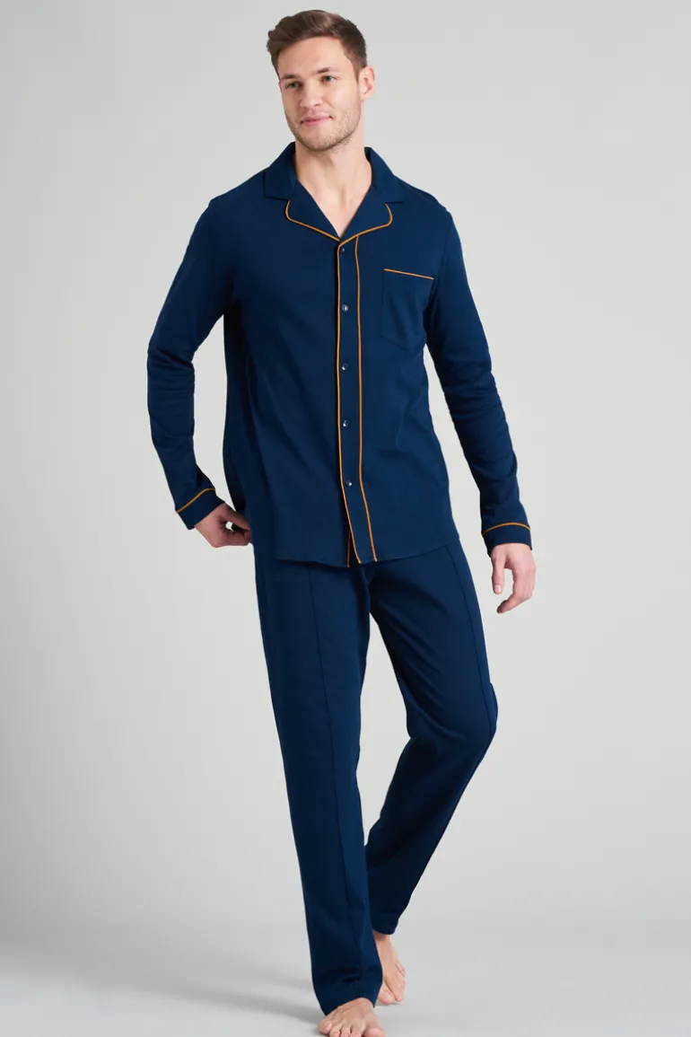 Nachtmode heren pyjama blauw