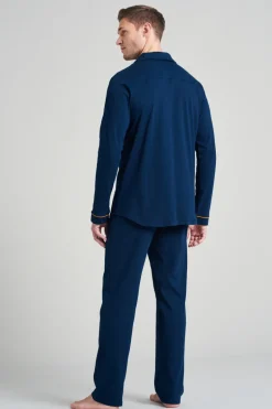 Nachtmode heren pyjama blauw