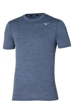 Running heren t-shirt km blauw