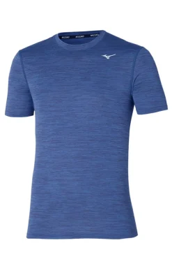 Running heren t-shirt km blauw
