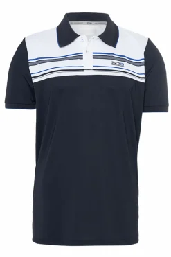 Tennis heren polo blauw